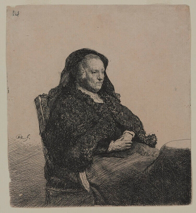 Rembrandt's Mother at a Table, 1631 by Rembrandt