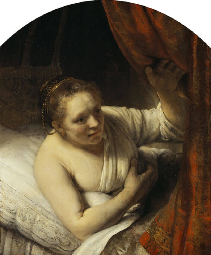 A Woman in Bed by Rembrandt