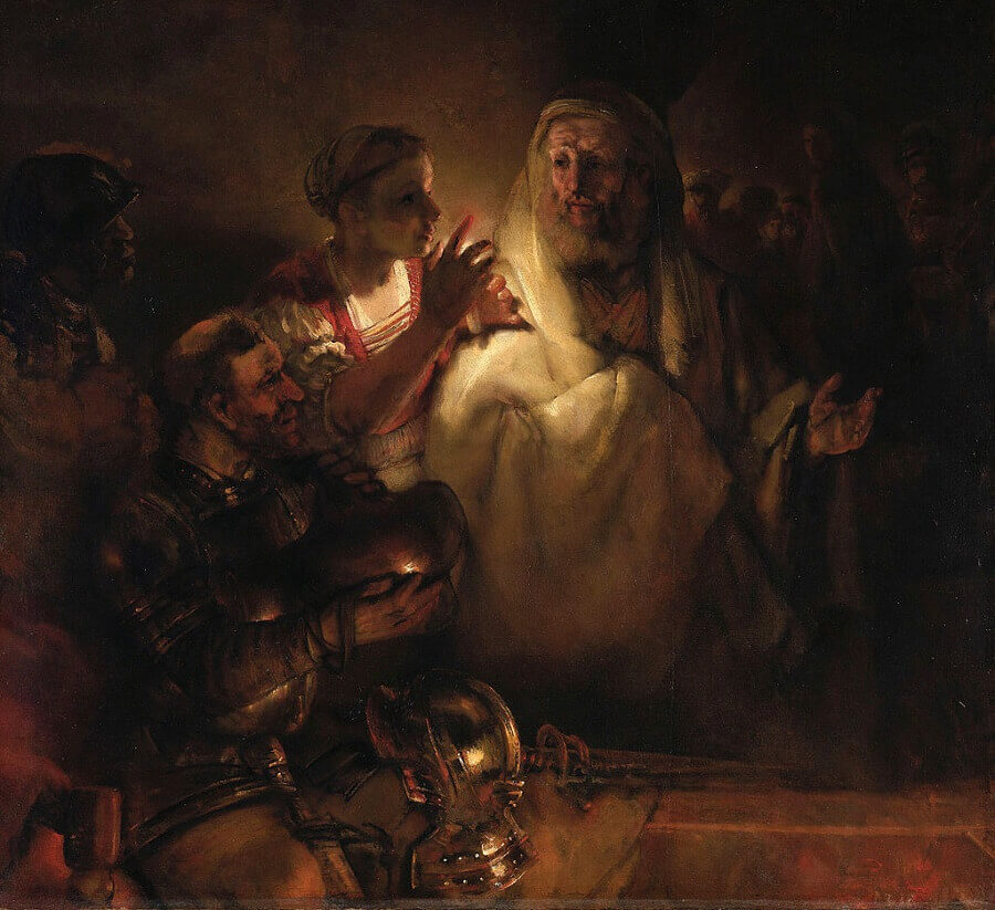 The Denial of Saint Peter, 1660 by Rembrandt