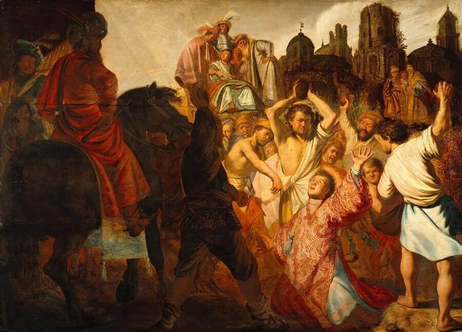 The Stoning of Saint Stephen, by Rembrandt