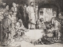Christ Preaching by Rembtandt