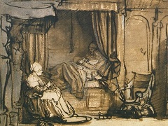 Interior with Saskia in Bed by Rembrandt