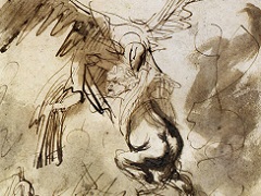 The Rape of Ganymede Drawing by Rembrandt