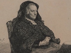 Rembrandt's Mother at a Table by Rembrandt