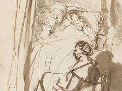 Saskia in Bed with a Nurse by Rembrandt