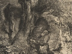 St Francis Beneath a Tree Praying by Rembrandt