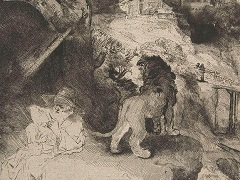 St Jerome Reading in an Italian Landscape by Rembrandt