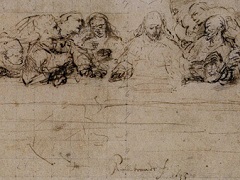 The Last Supper Drawing by Rembrandt