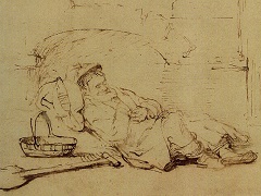 Tobit Asleep by Rembrandt