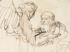 Zacharias and the Angel by Rembrandt